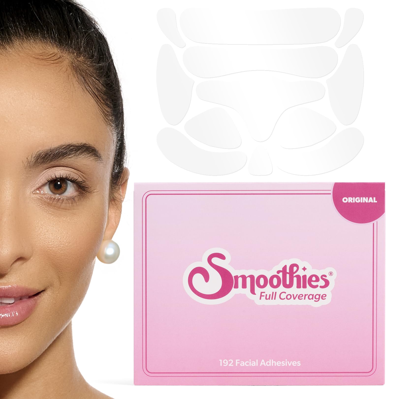 Smoothies full-coverage wrinkle patches on the forehead smooth fine lines overnight.
