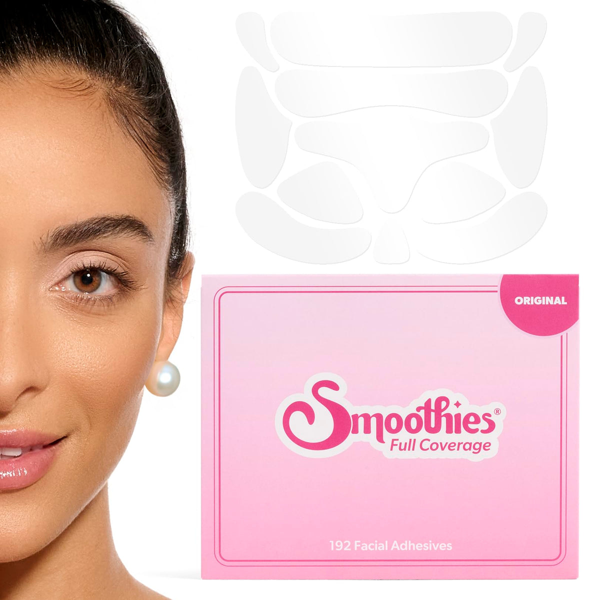 Smoothies full-coverage wrinkle patches on the forehead smooth fine lines overnight.