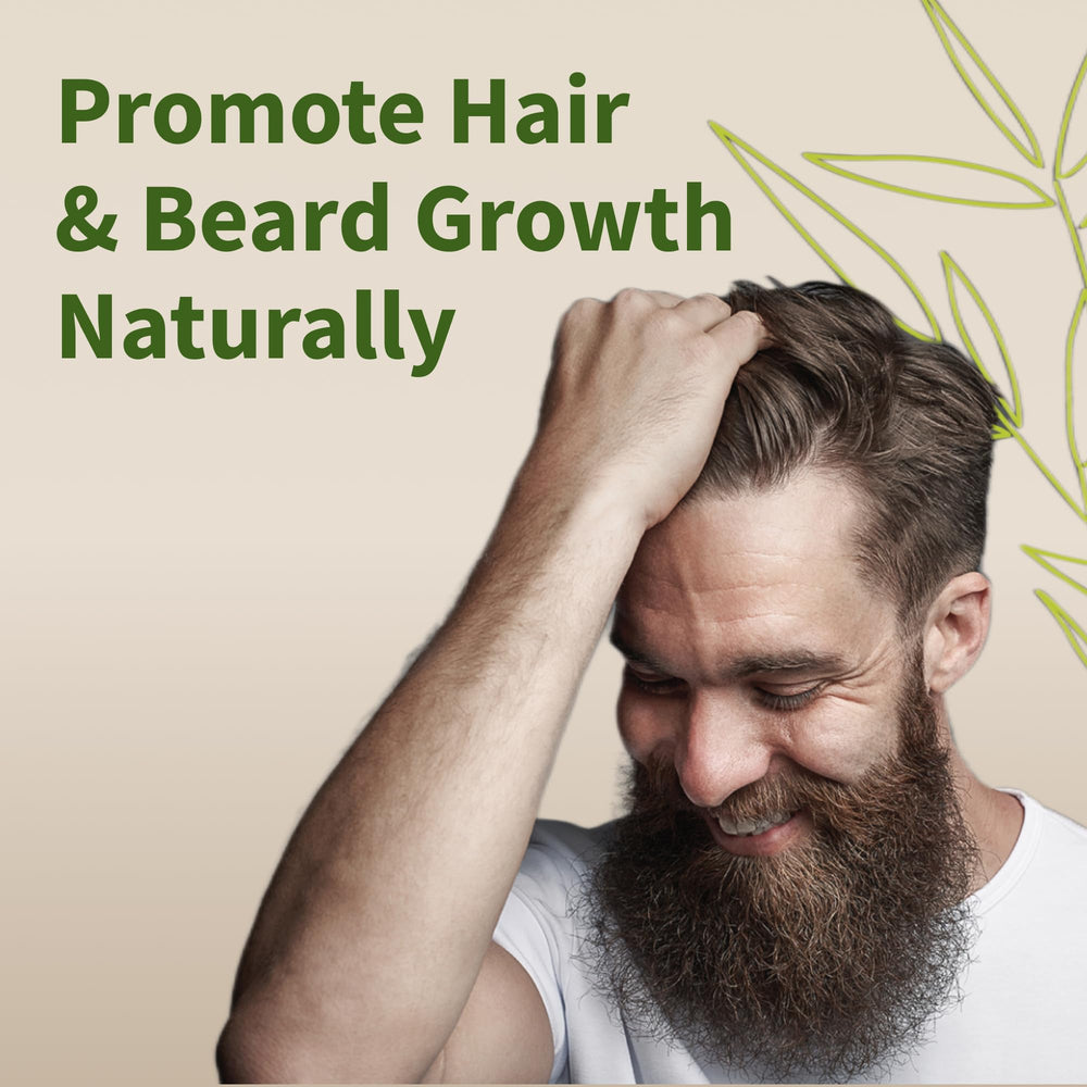 Snap Supplements Beard Growth capsules suggest support for beard fullness.