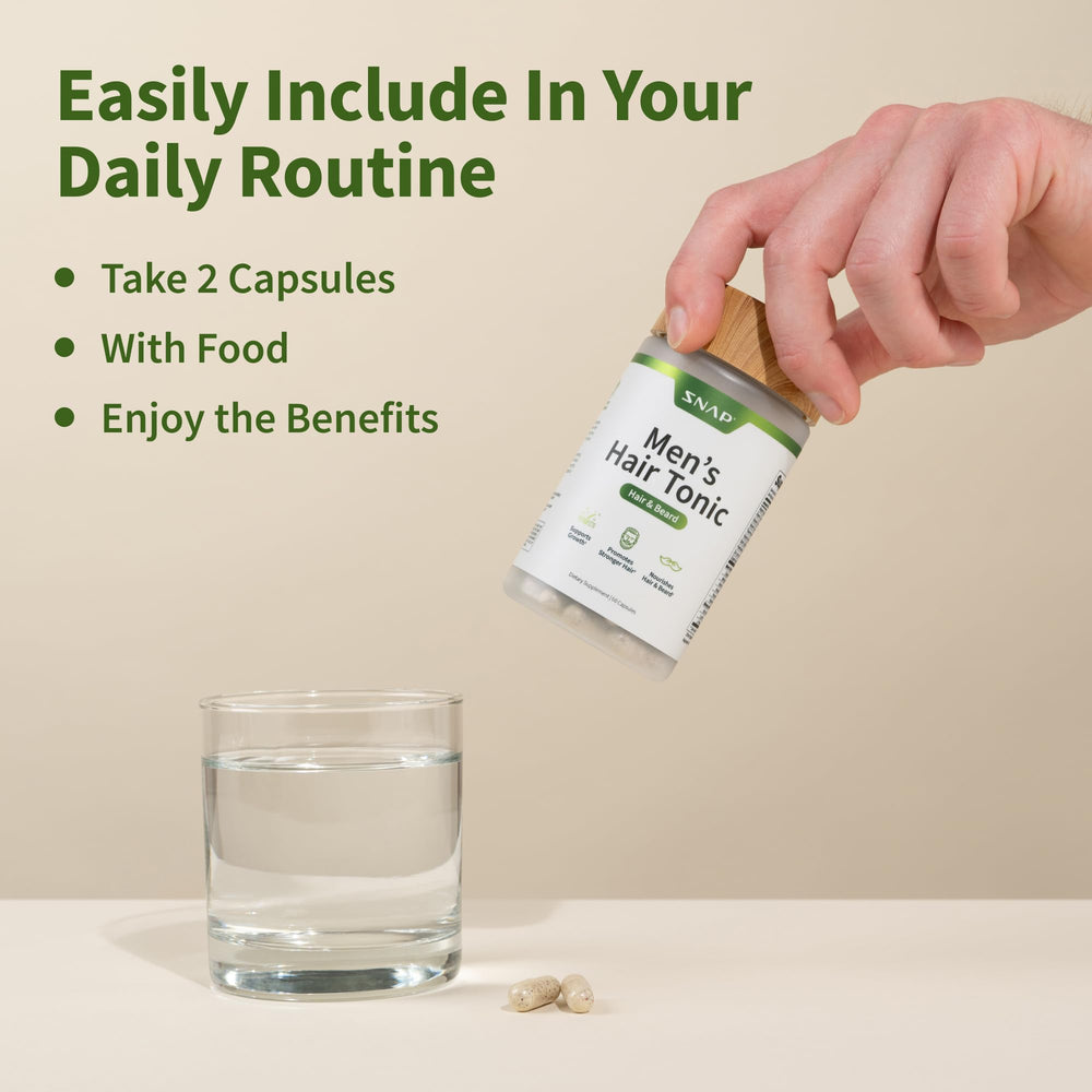 Snap Supplements Capsules in hand, ready for daily regimen.