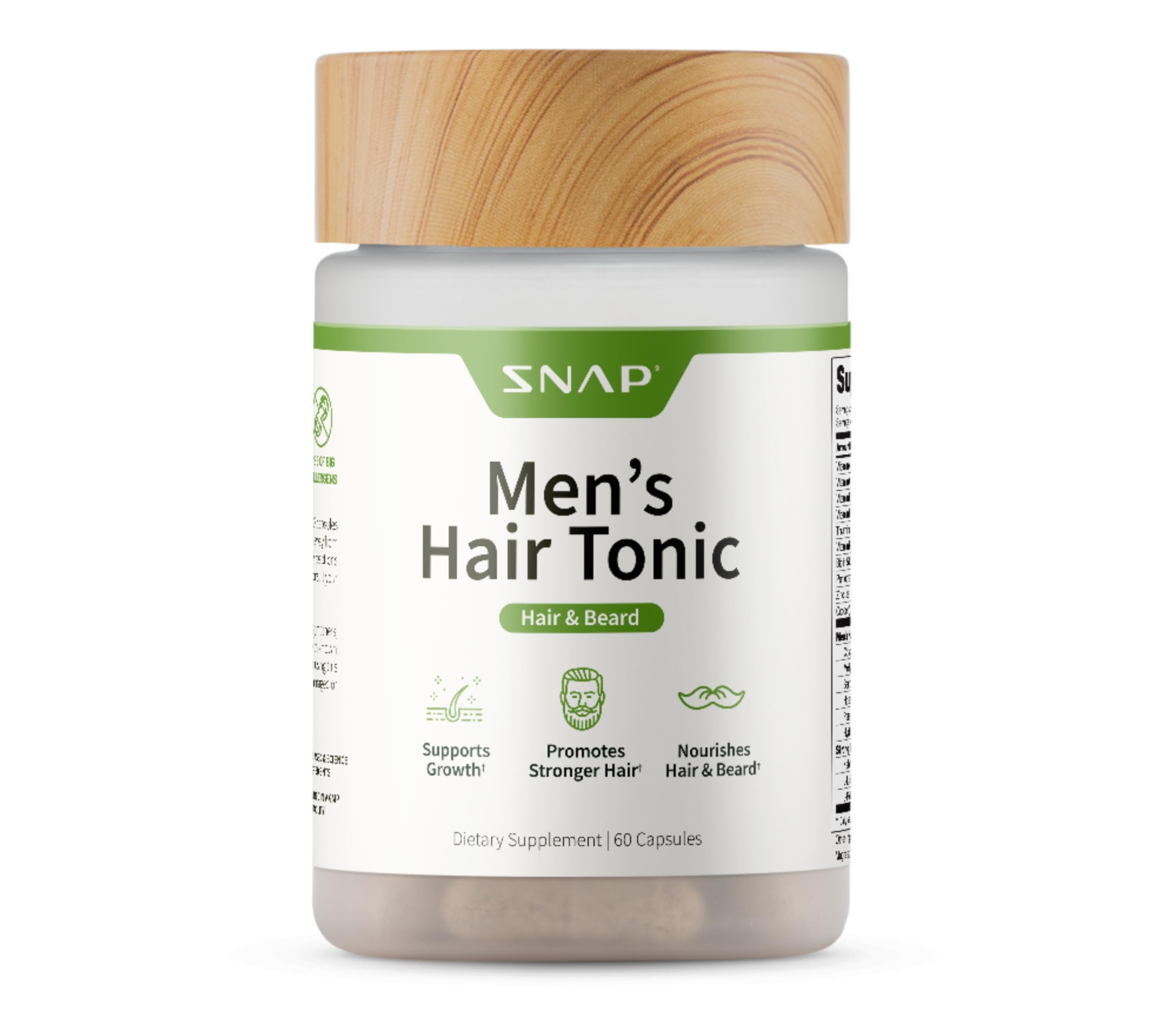 Snap Supplements Hair Growth Supplement bottle may support healthier hair.