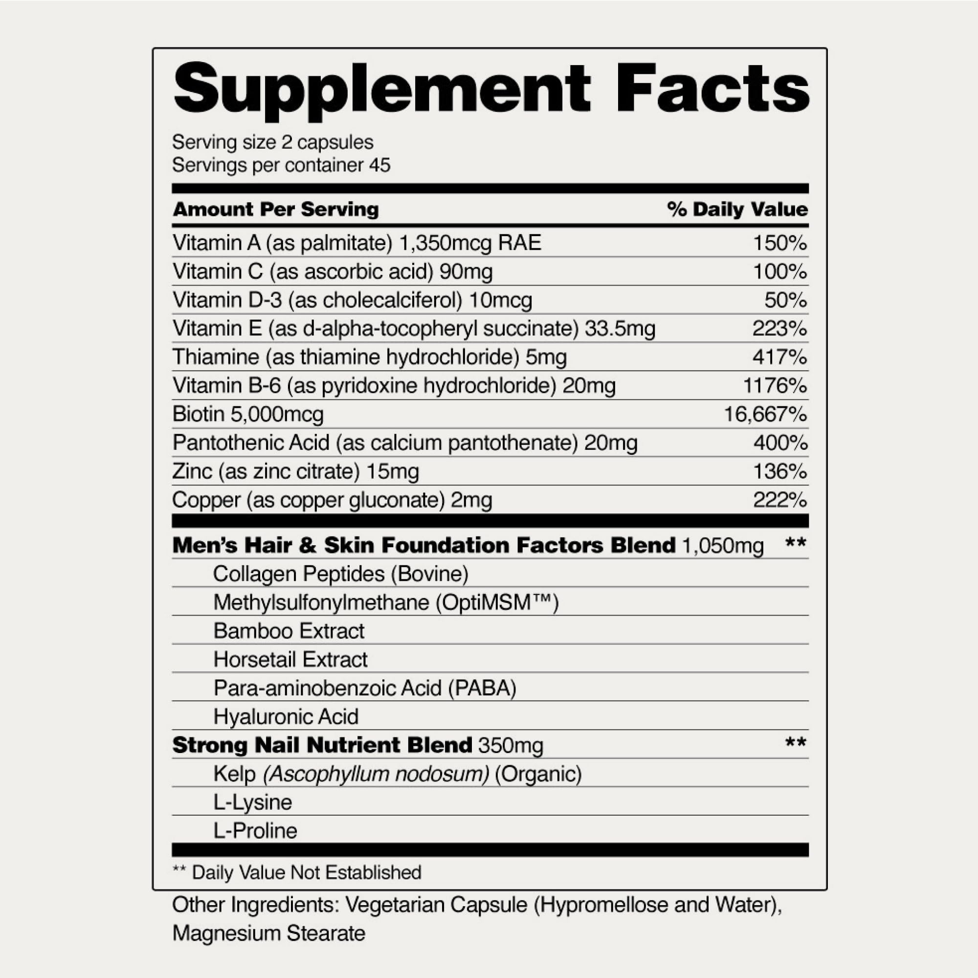 Snap Supplements Horsetail Bamboo Kelp ingredients laid out for natural care.