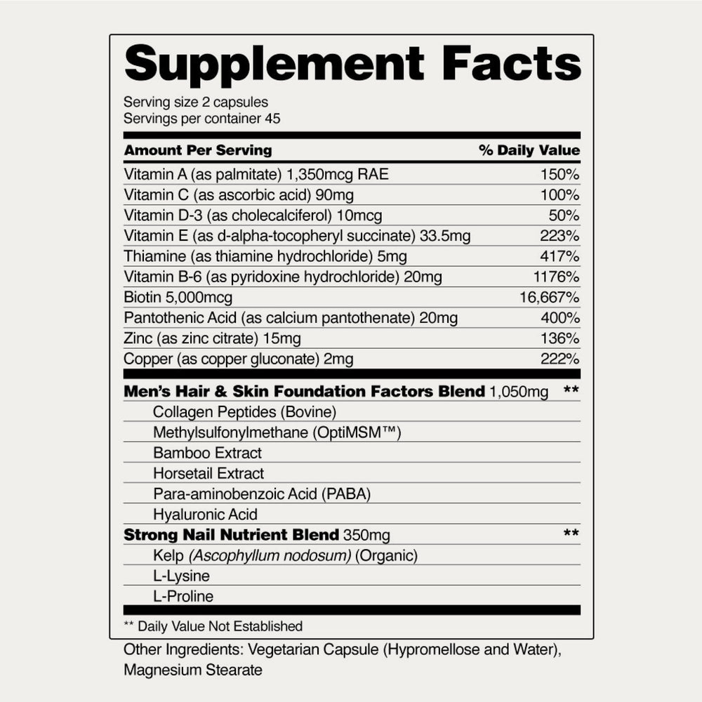 Snap Supplements Horsetail Bamboo Kelp ingredients laid out for natural care.
