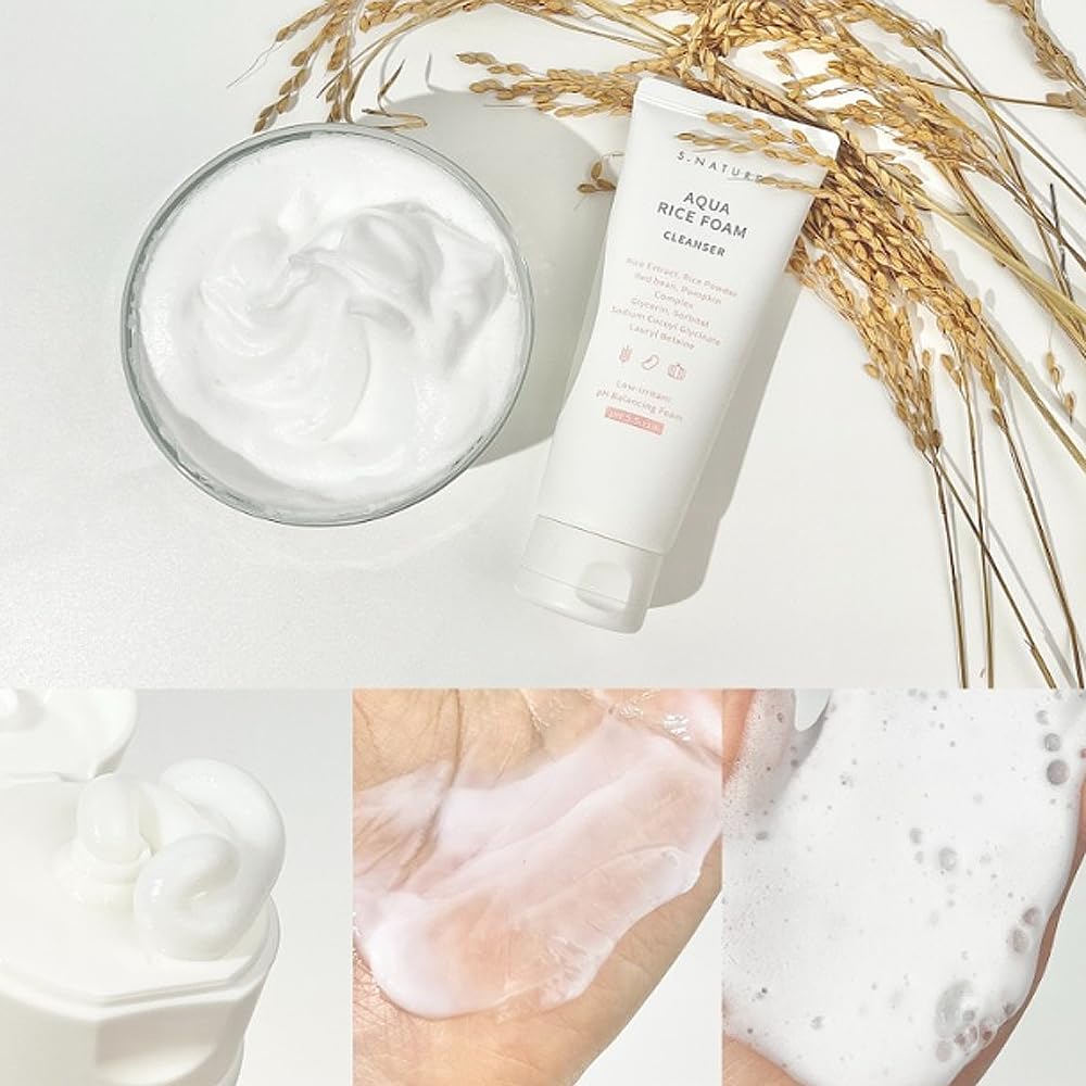 S.NATURE Aqua Rice Foam Cleanser after use skin feels hydrated and soft
