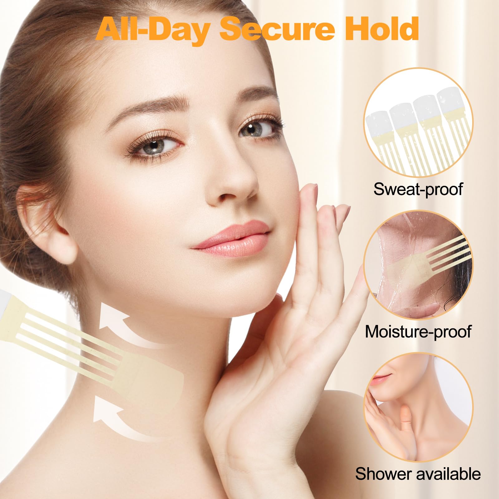 Snifflink Neck Lifting Tape minimizes double chin appearance during events and daily wear.