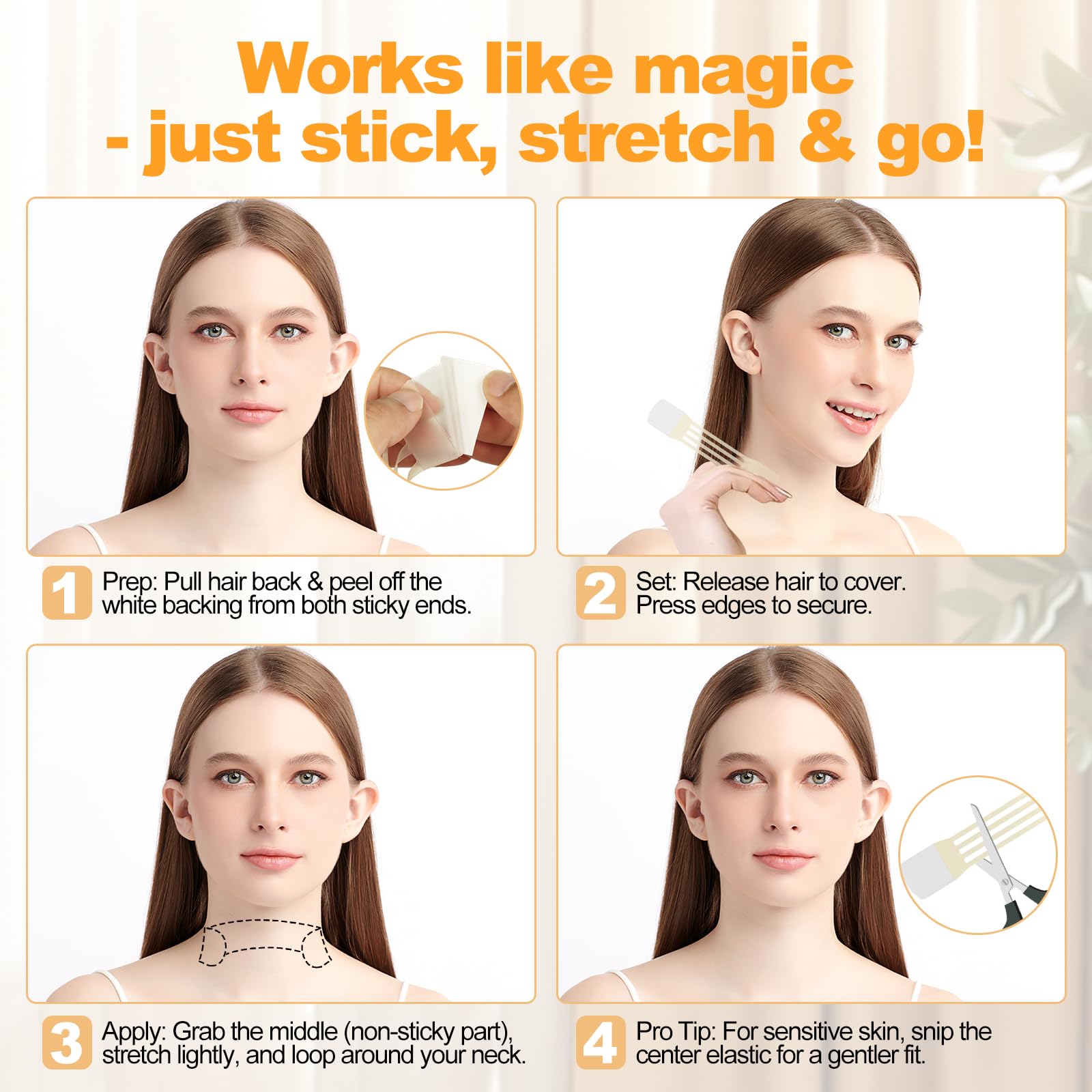 Snifflink Neck Lifting Tape offers easy peel-and-apply use for quick results.