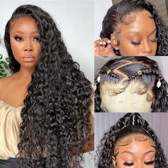 SNJON 13x6 lace-front wig pre-plucked with baby hairs for realism.