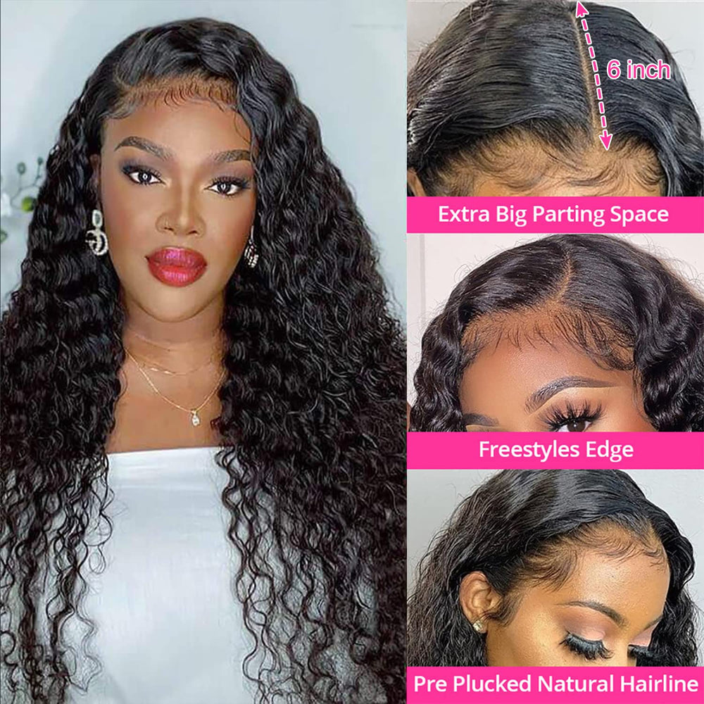 SNJON 180-density water-wave wig delivering full, natural bounce.