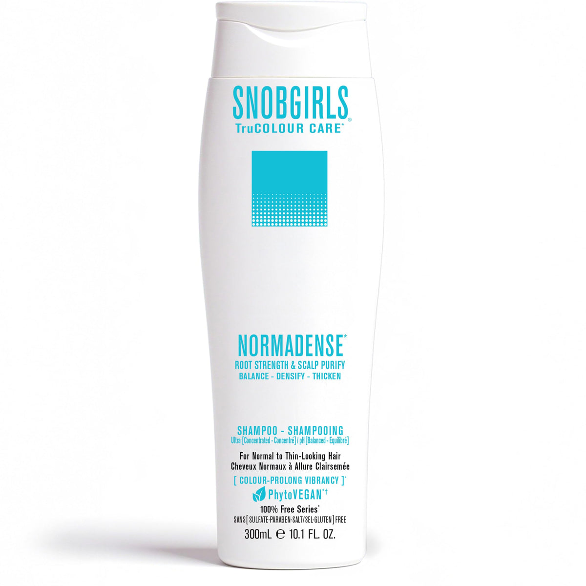 SNOB GIRLS Normadense 2 bottle pour demonstrates volumizing effect for fine hair.