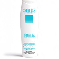 SNOB GIRLS Normadense 2 bottle pour demonstrates volumizing effect for fine hair.
