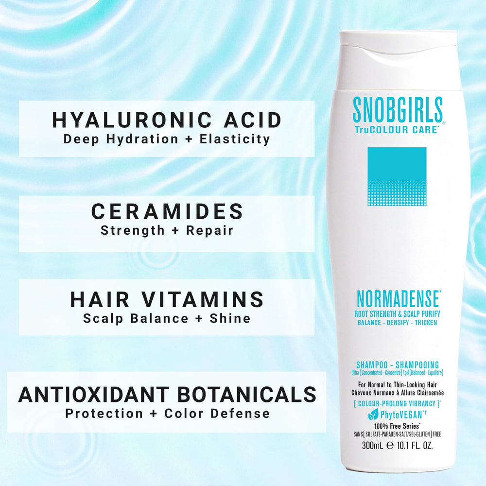 SNOB GIRLS Normadense 2 color-care system shows protection against fading.