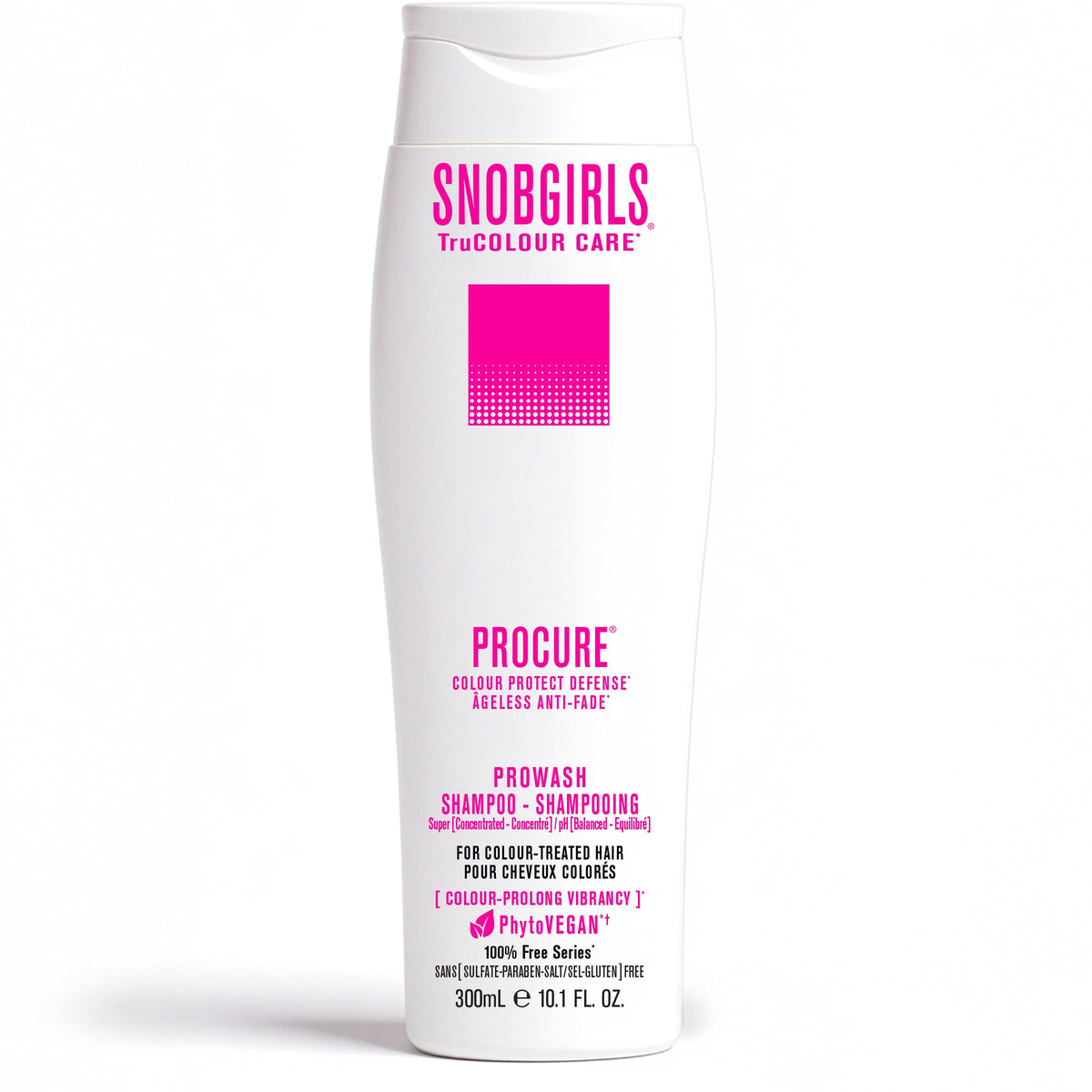 SNOB GIRLS TruColour Care shampoo bottle front promoting color protection.