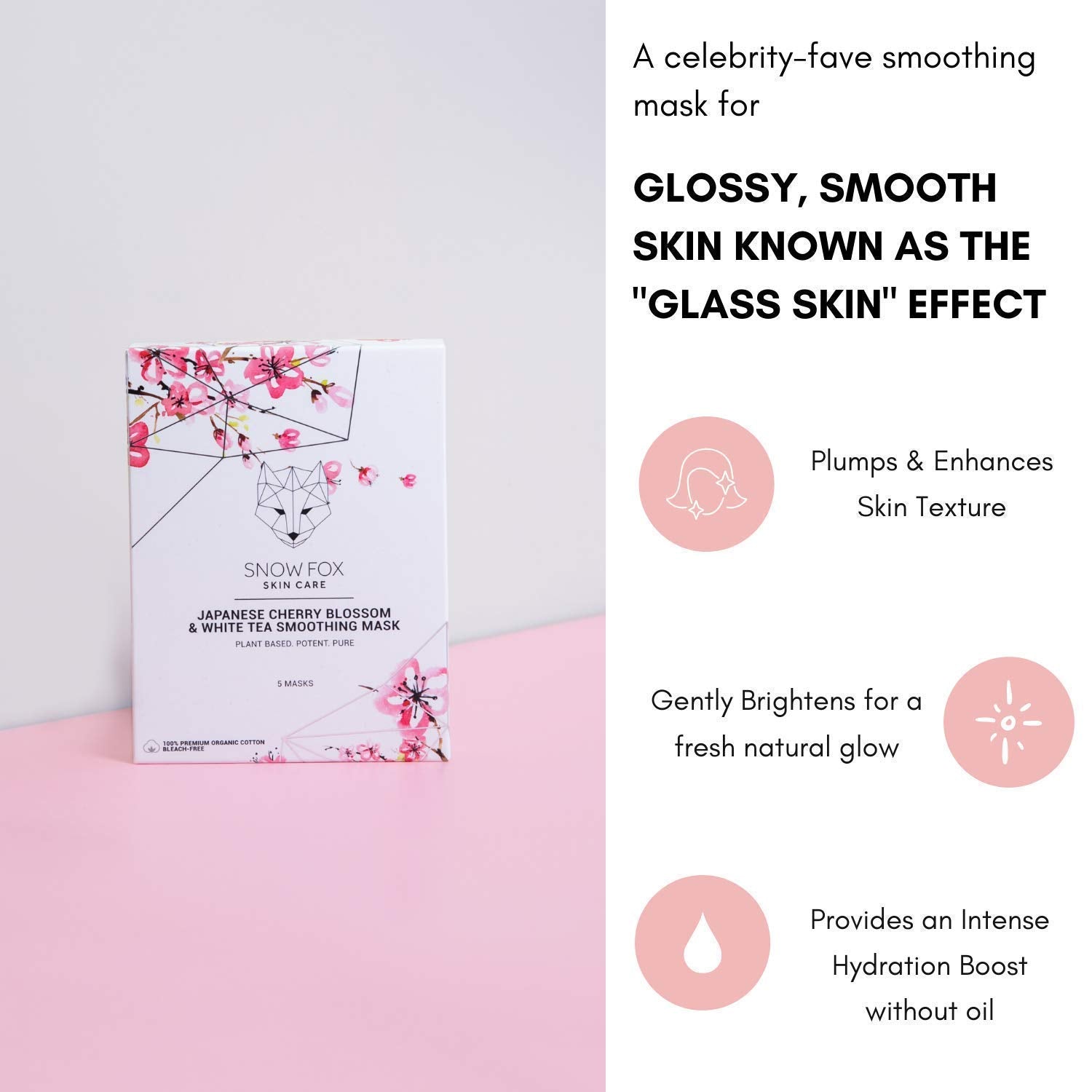 Snow Fox mask natural scent with cherry blossom and chamomile