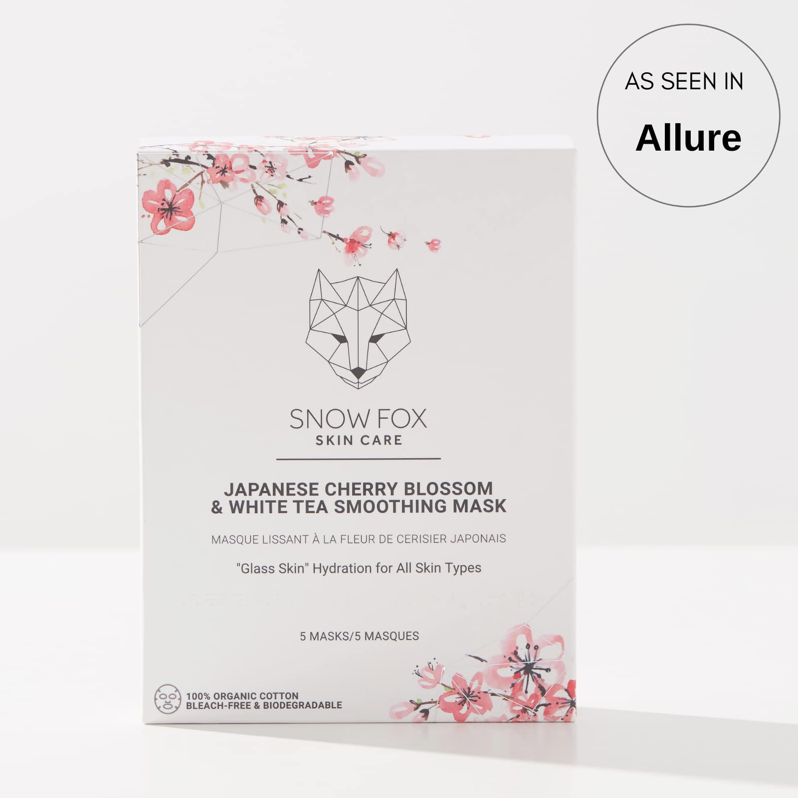 Snow Fox sheet mask drenched in serum for deep hydration