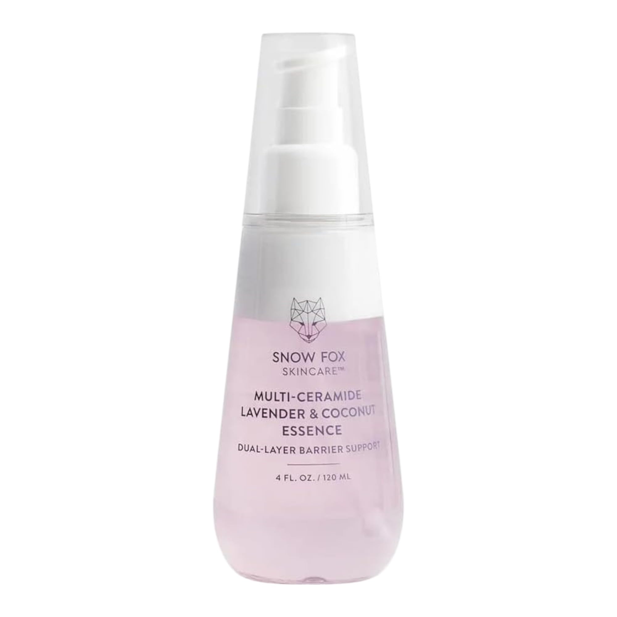 Snow Fox Skincare multi-ceramide serum bottle delivers rich hydration.