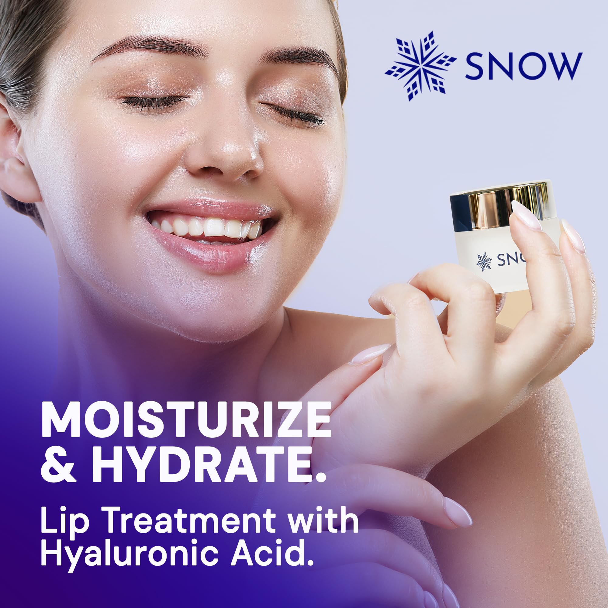 SNOW shea butter lip moisturizer swatch showing creamy texture and softness