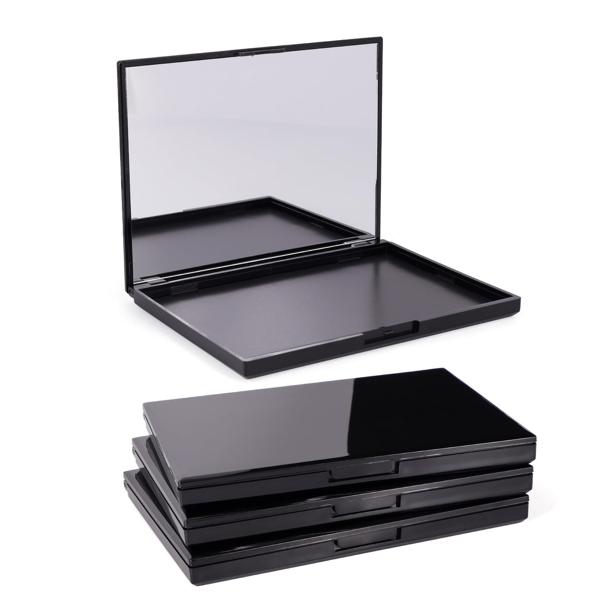 Snowso 3-pack magnetic palettes with mirror for portable makeup organization