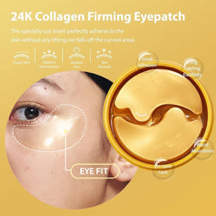 SNP 24K Gold Eye Patch Application demonstrates easy nightly skincare step.