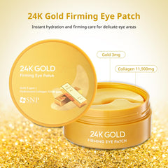 SNP 24K Gold Eye Patch Face Area Use nourishes cheeks and forehead.