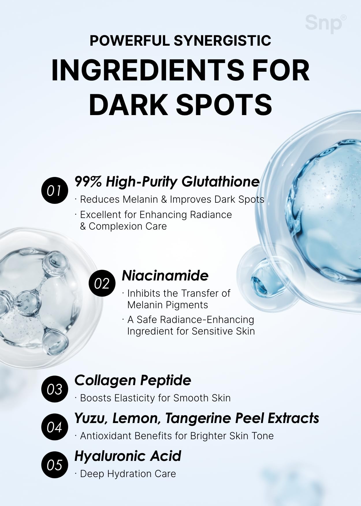 SNP 99% Glutathione Eye Patch can be used on cheeks and forehead for even tone.