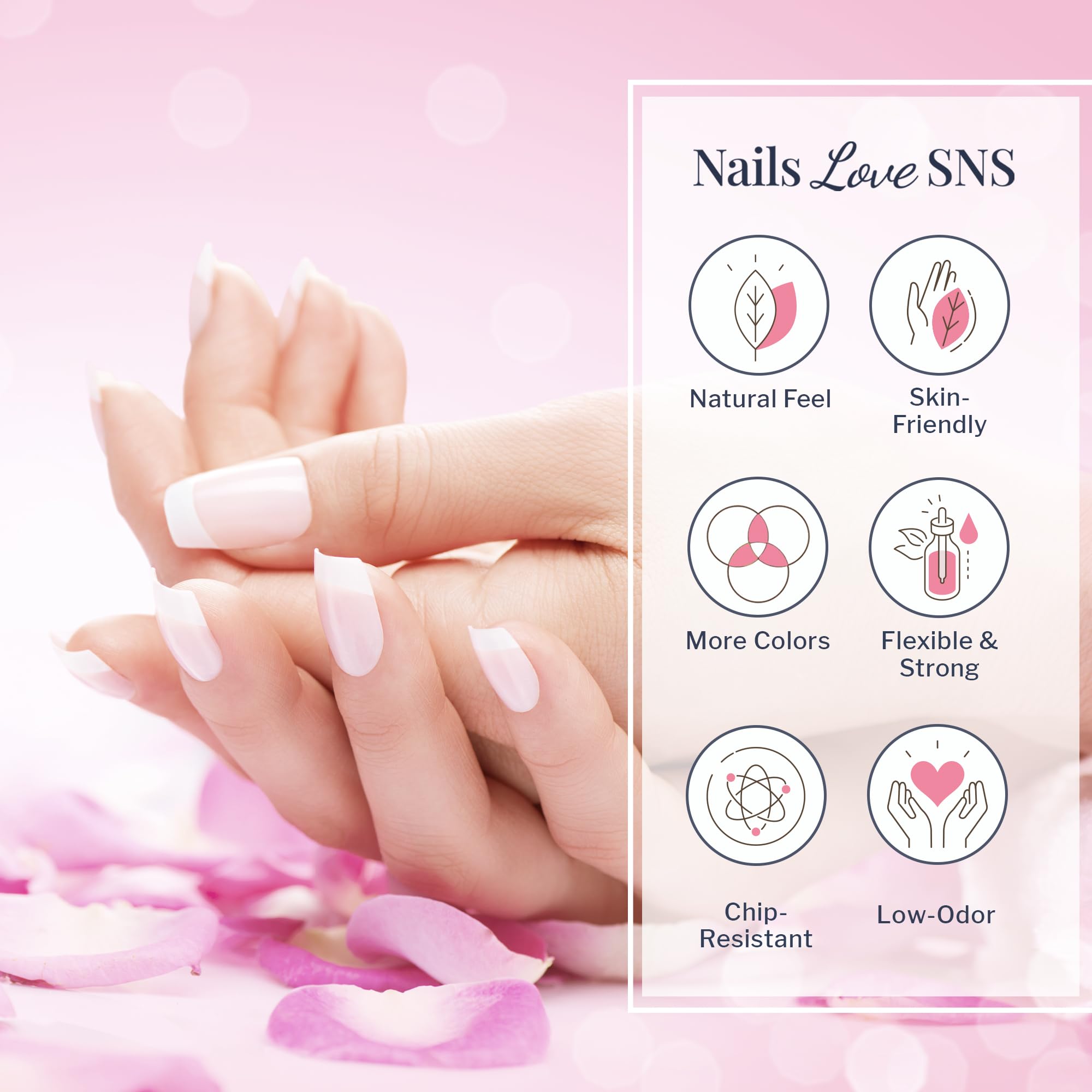 SNS Classic White Powder delivers crisp white tips for timeless French manicure.