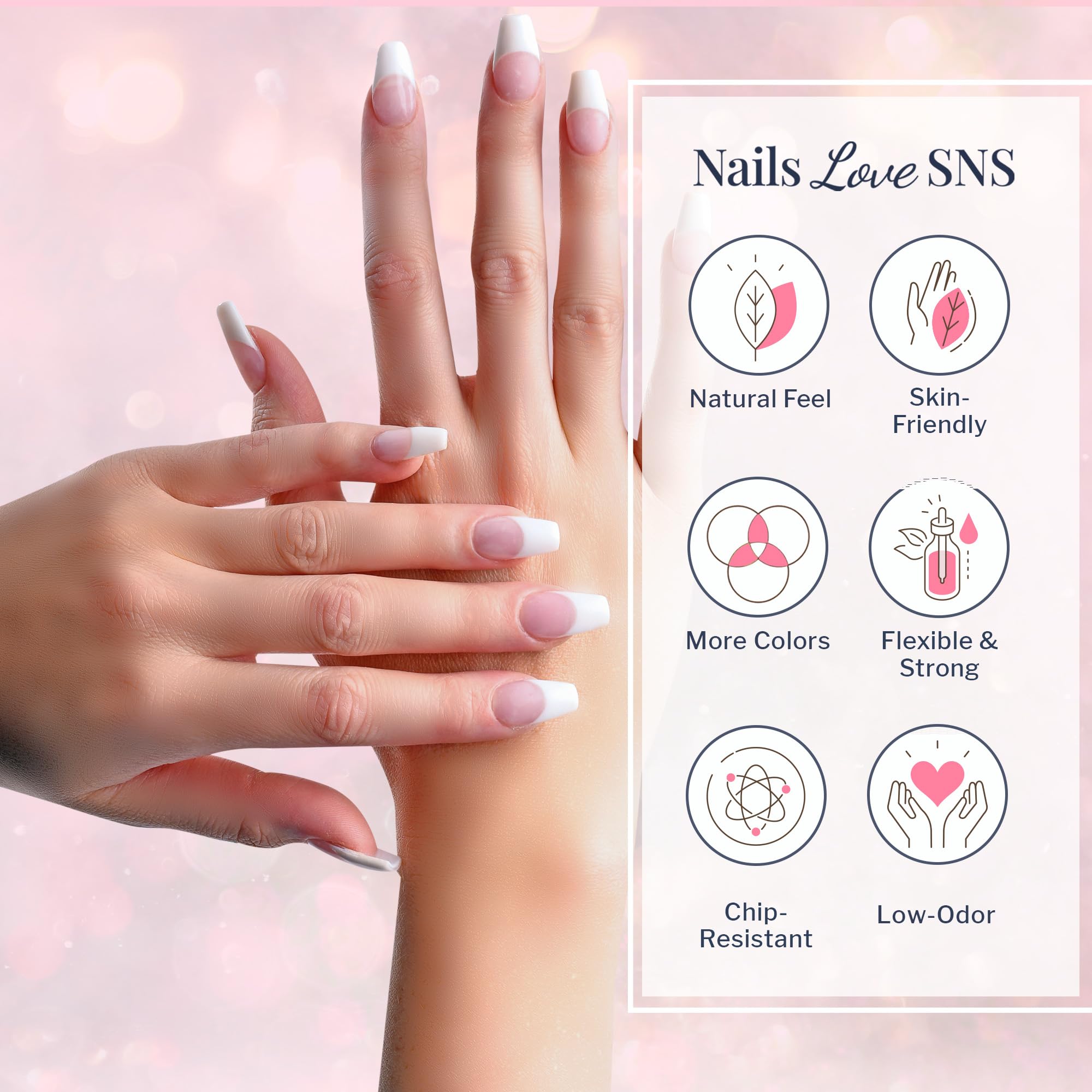 SNS Dip Base Coat supports strong, flexible natural nails.