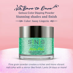 SNS Healthy Natural Nails Sassy Lingerie application shows easy dip for a smooth finish