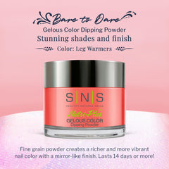 SNS Leg Warmers color swatch reveals orange peach coral cream finish.