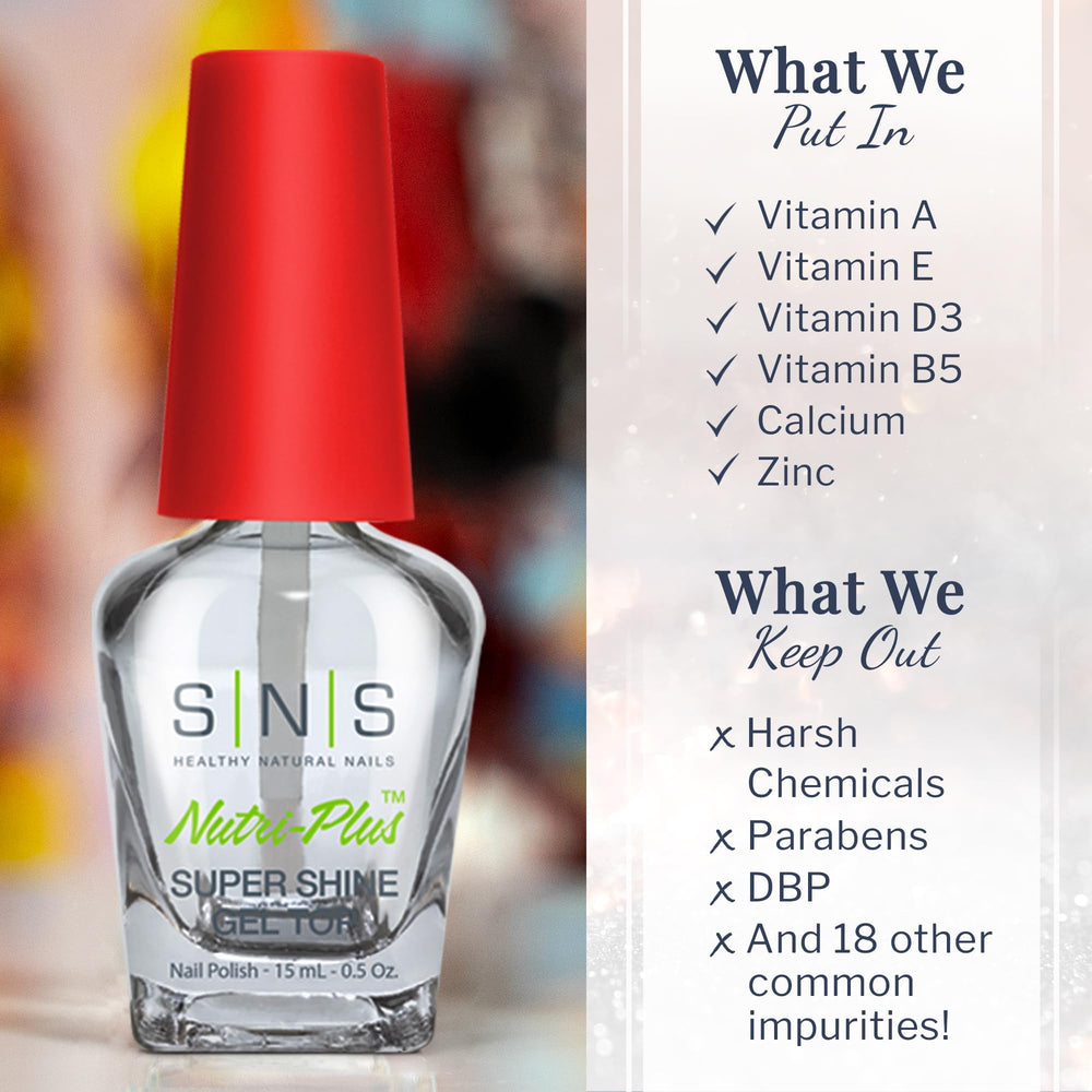 SNS Gel Top Coat offers low odor and no UV lamp requirement.