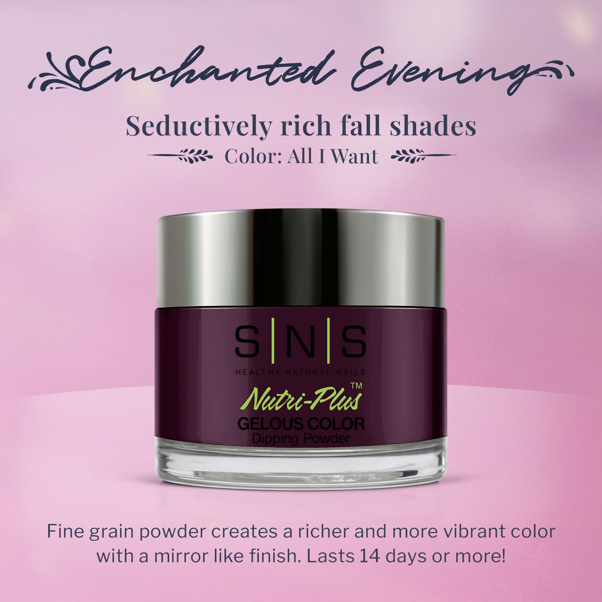 SNS All I Want on nails demonstrates long-lasting color and salon-quality finish.