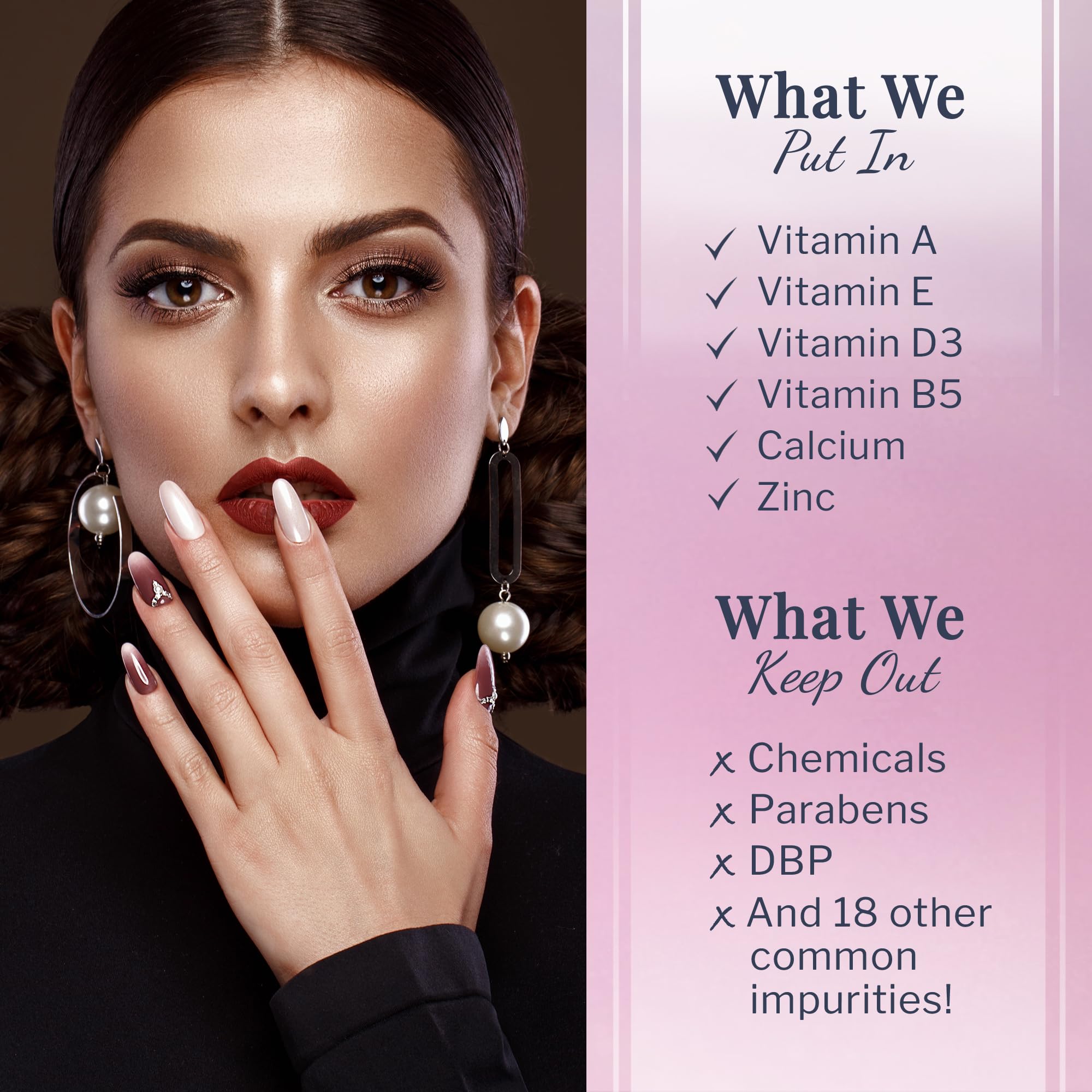 SNS Nutri-Plus base and topcoat nourishes nails during color system.