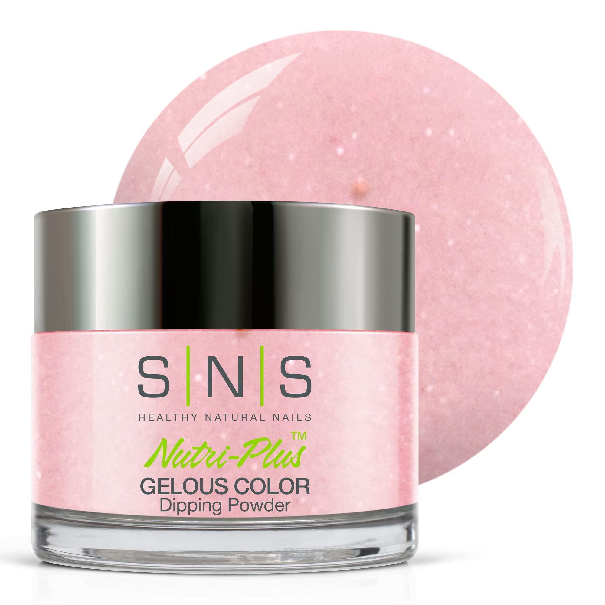 SNS Nail Dip Powder Love Letter Pink jar shows creamy pastel shade for long-lasting color.