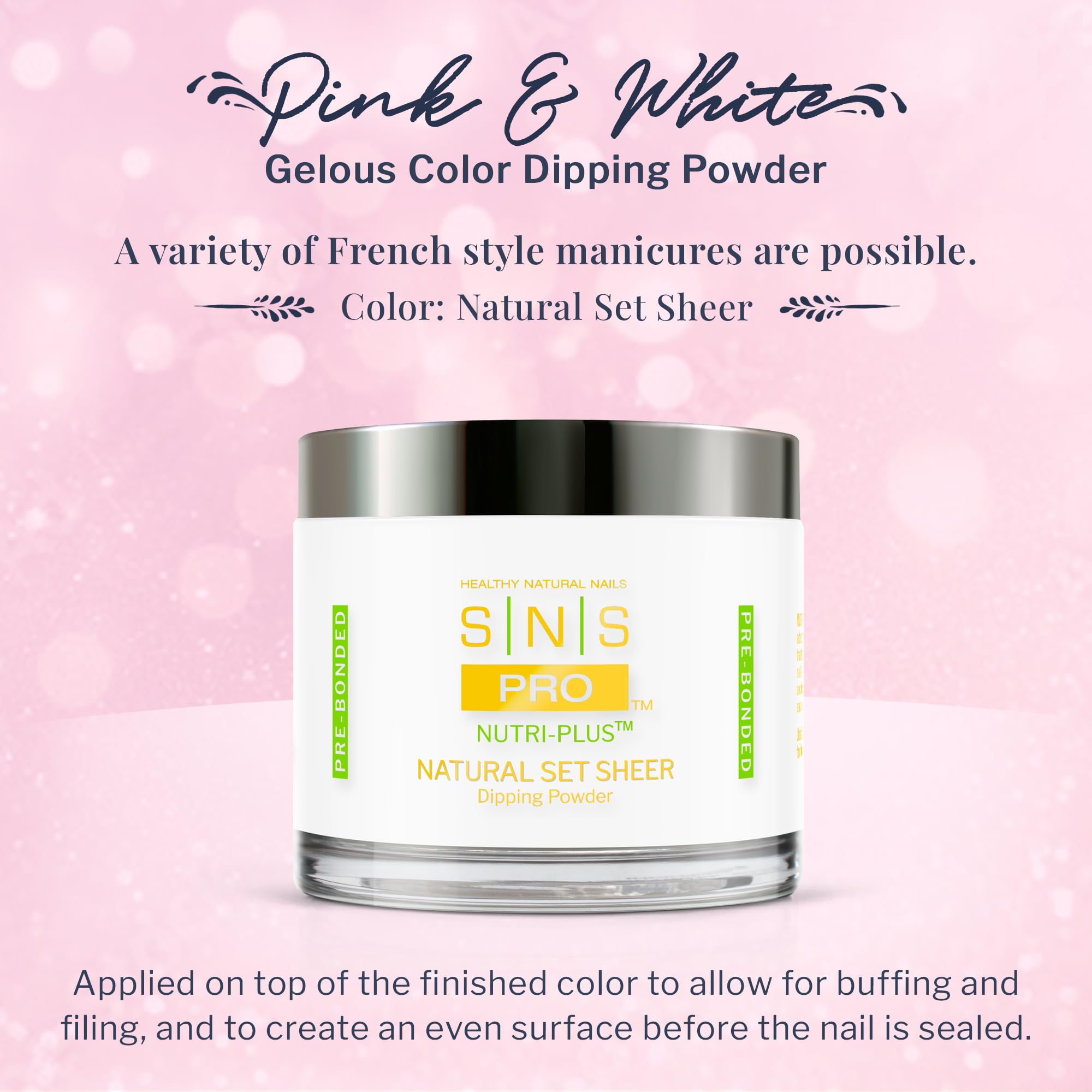 SNS Nail Dip Powder sheer natural nude finish for elegant nails.