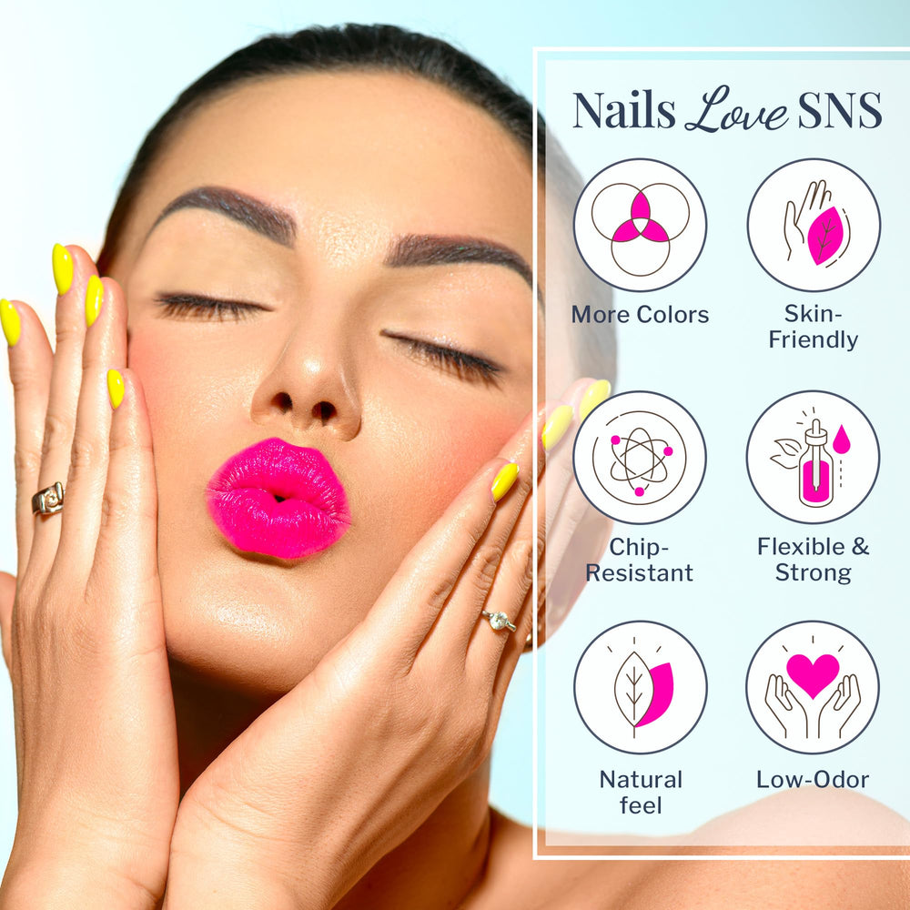 SNS Nail Dip Powder Shes Superfly pink glow swatches show true color before application.