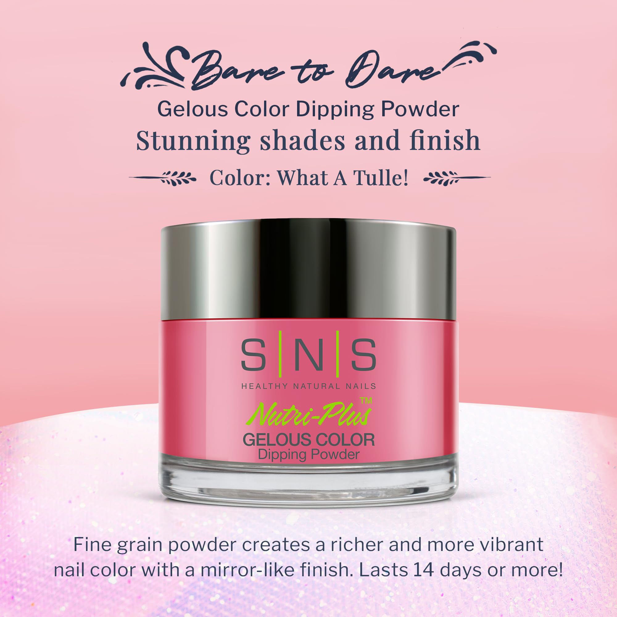 SNS What A Tulle! color swatch highlighting rich depth without UV lamp needed.
