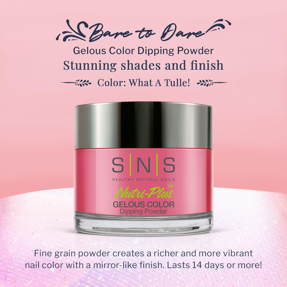 SNS What A Tulle! color swatch highlighting rich depth without UV lamp needed.