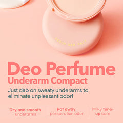 So Natural Peach Deo Pact with peach fragrance offers a refreshing scent in a portable compact.