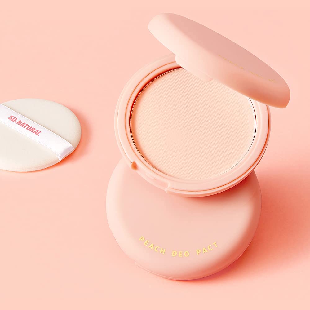 So Natural Peach Deo Pact skin-silky-finish leaves skin smooth after use.