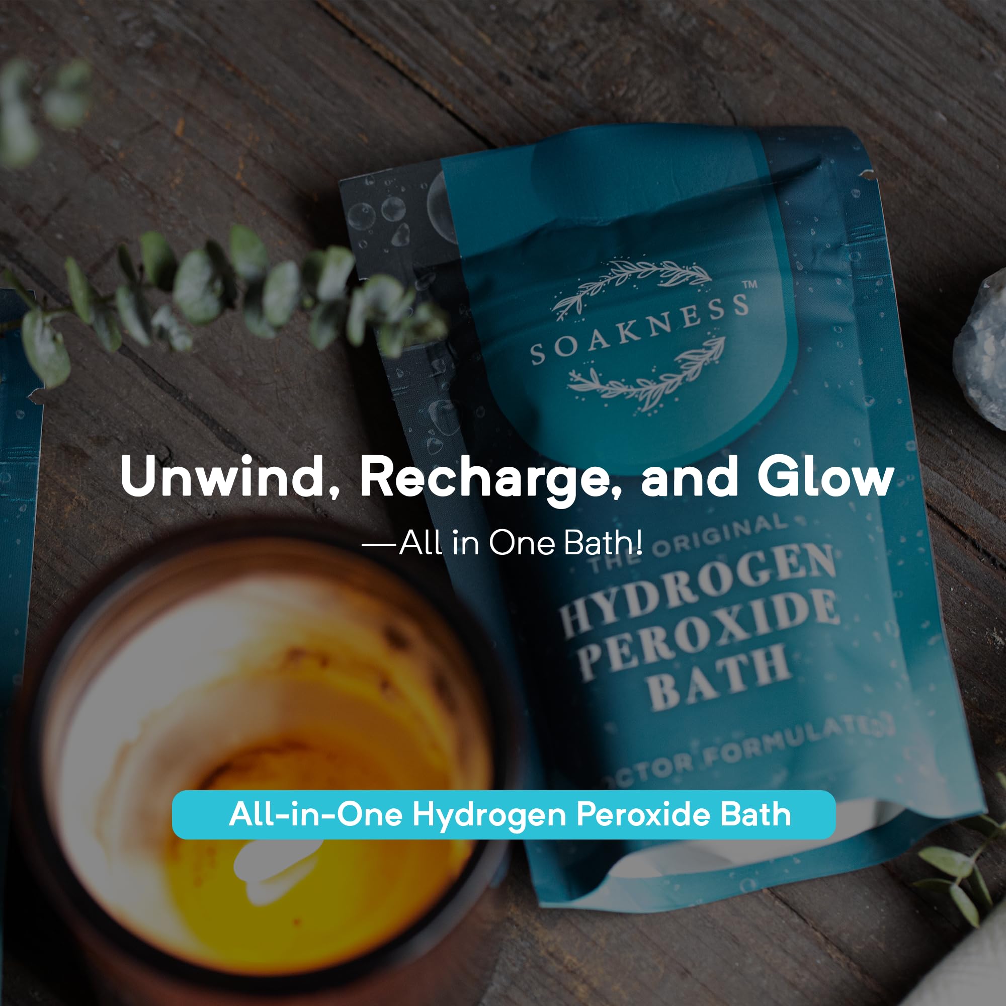 Soakness relaxing tub scene conveying calm at home bath ritual