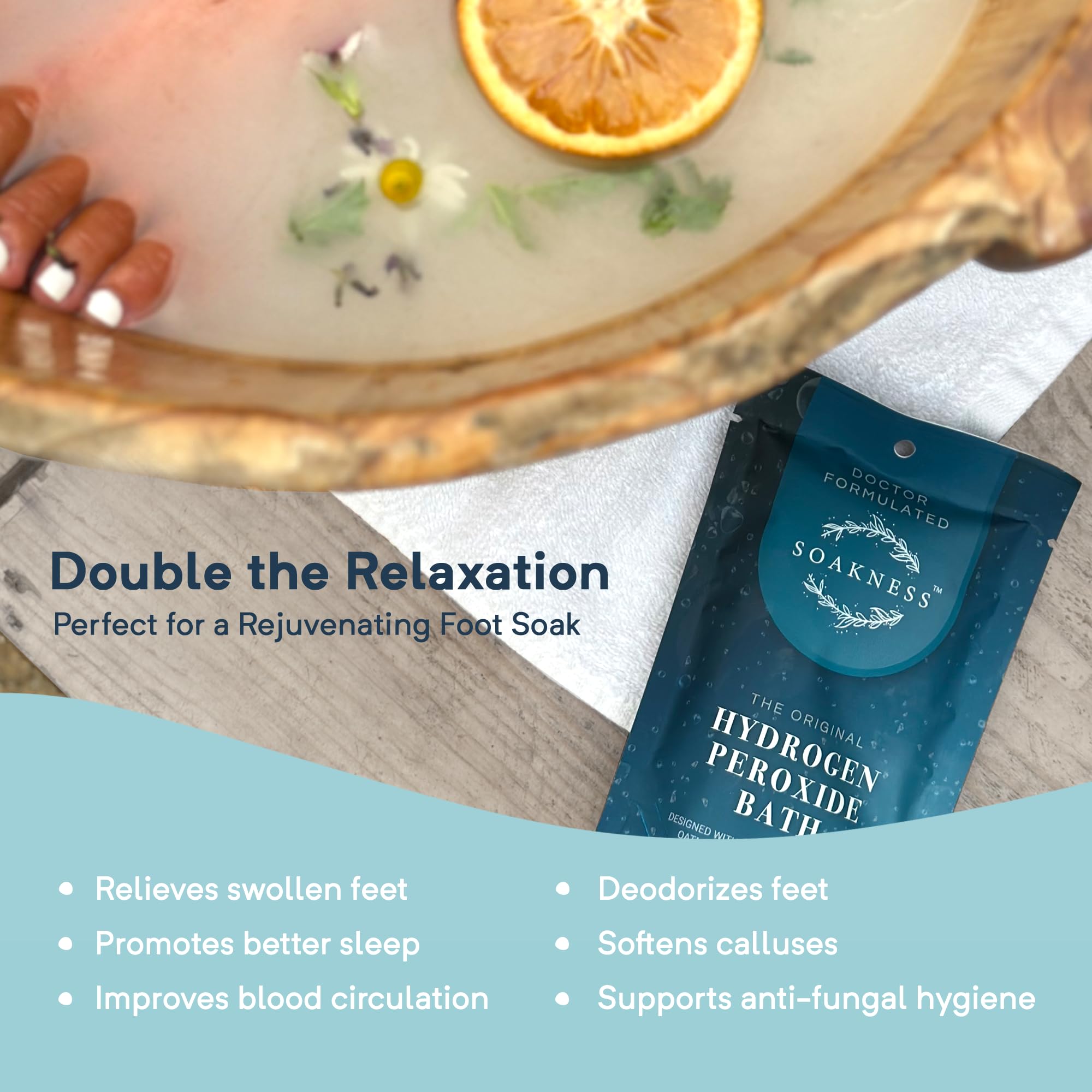 Soakness spa-like home bath experience with calming scent