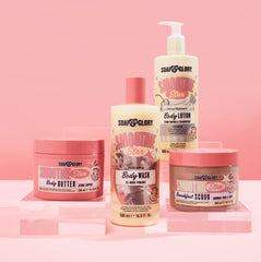 Creamy texture of Soap & Glory Smoothie Star lotion on skin.