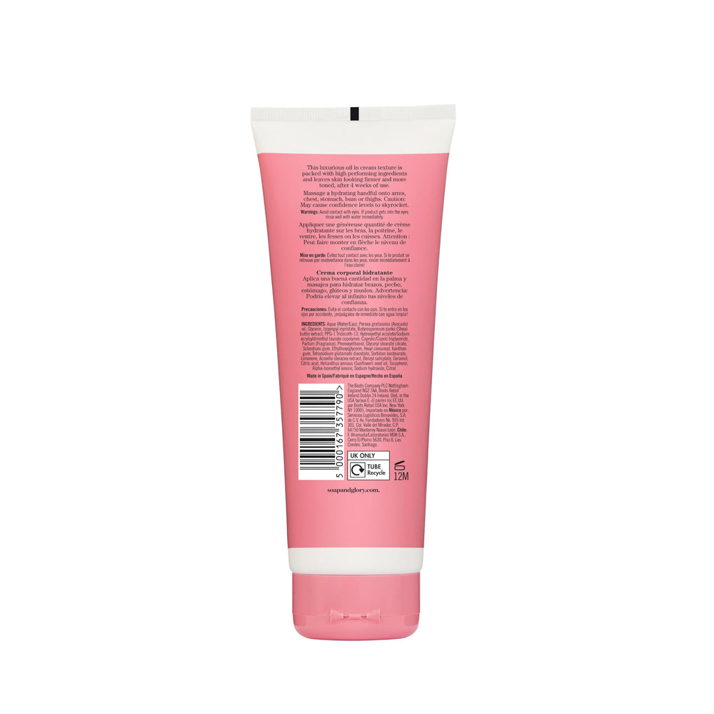Soap & Glory The Firm-inator texture close-up with Acmella Oleracea and shea butter.