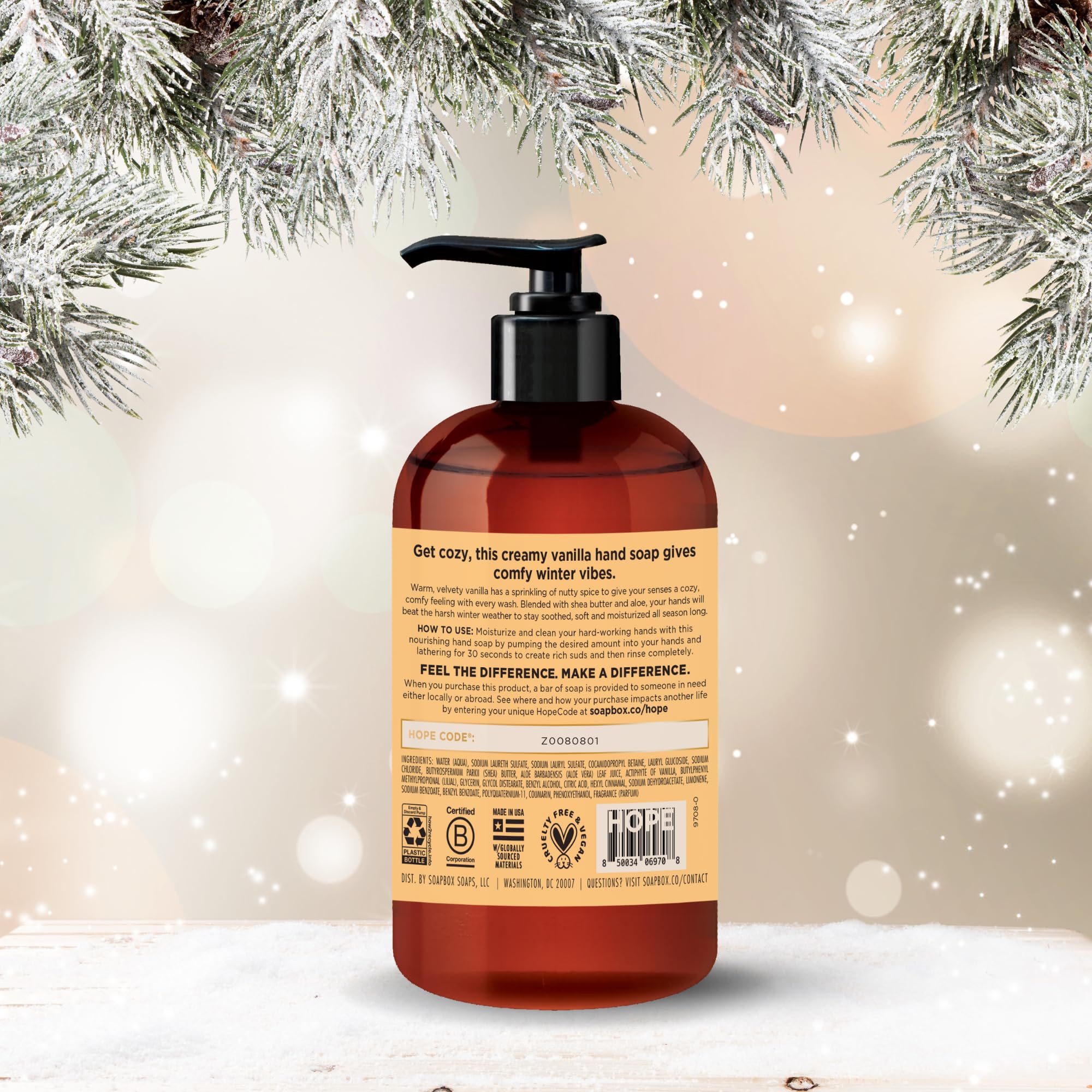 Soapbox hand soap set placed in a bathroom or kitchen area