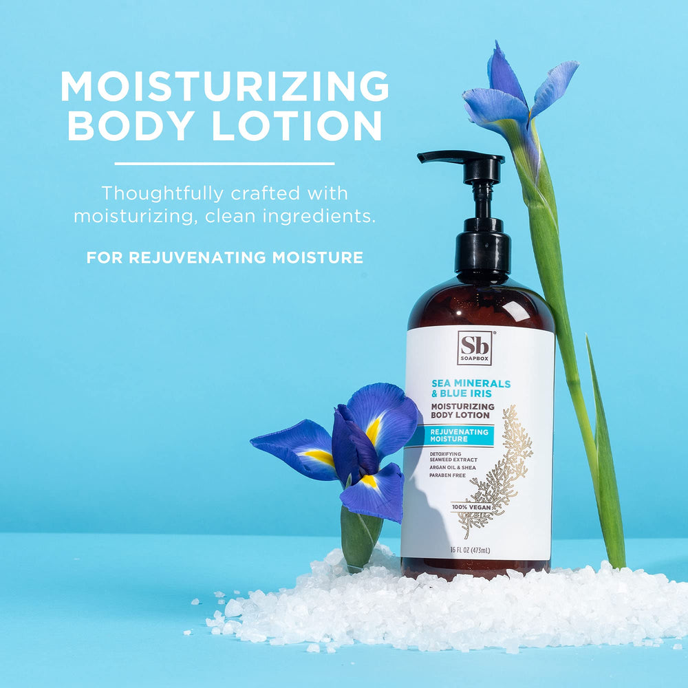 Soapbox shea butter image emphasizes deep moisturization for dry skin