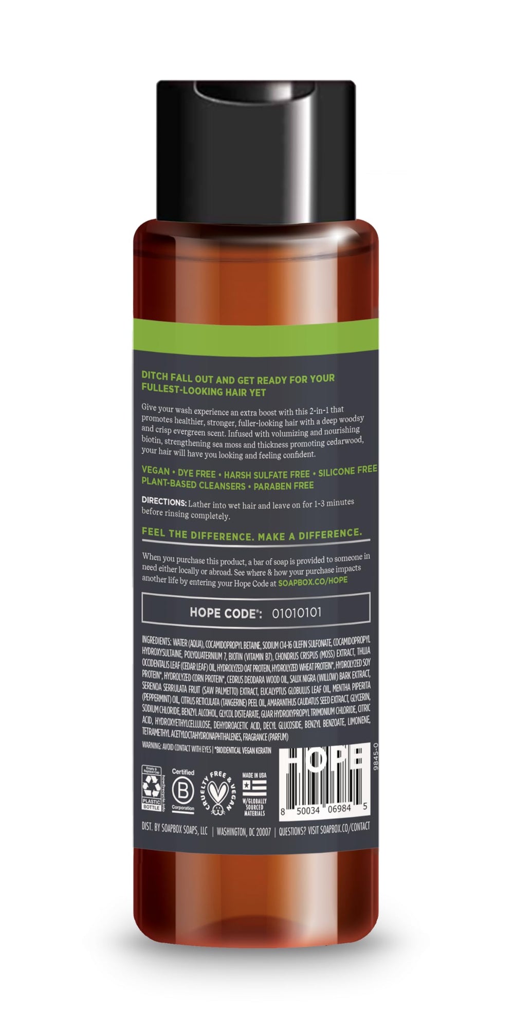 Soapbox Cedarwood aroma indicates a woodsy scent enhancing daily washing.