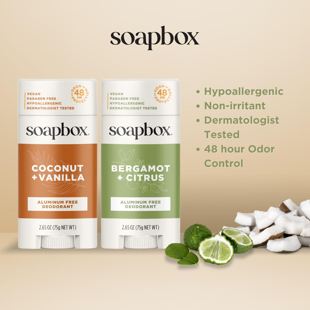 Soapbox clear-drying deodorant finish on skin