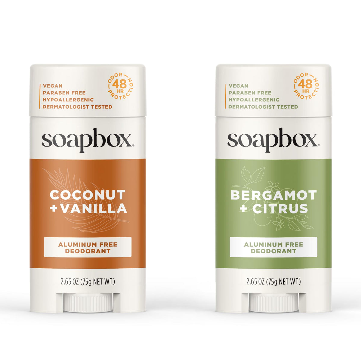 Soapbox Coconut & Vanilla deodorant stick, long-lasting freshness for daily wear