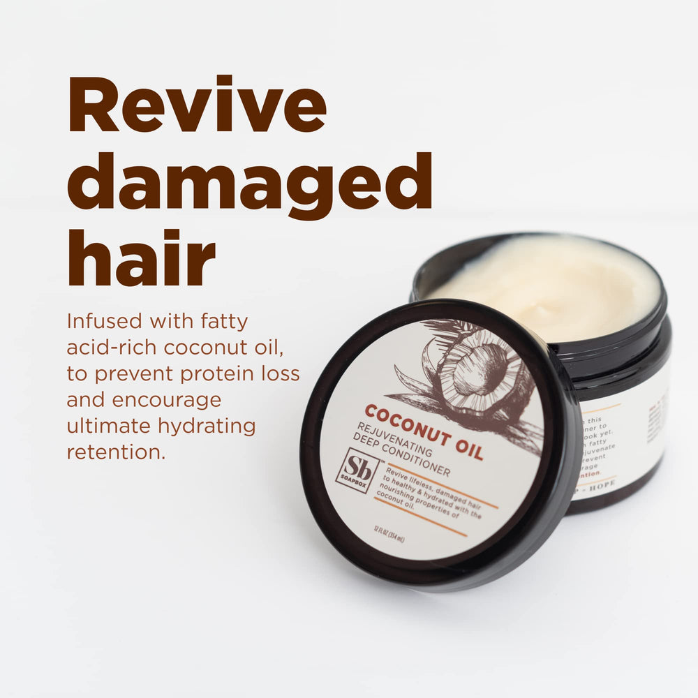 Creamy Soapbox Deep Conditioner texture close-up shows rich formula