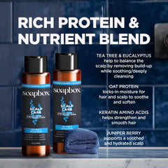 Soapbox Men's bottle front showcases natural formula for everyday cleansing.