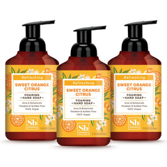 Soapbox Orange Zest & Fennel foaming hand soap in a pump bottle for daily cleansing.